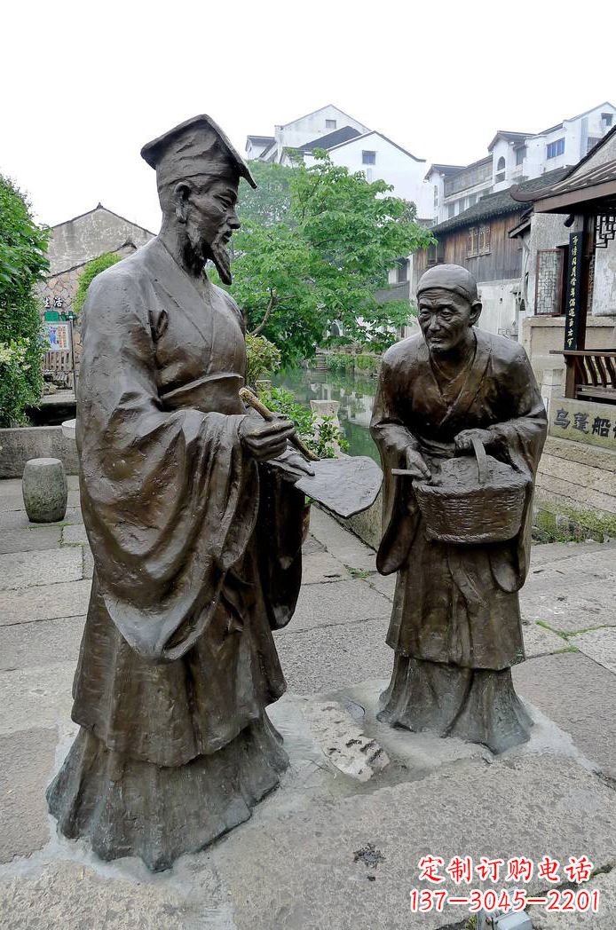 温州景区历史文化人物书圣王羲之情景小品雕塑