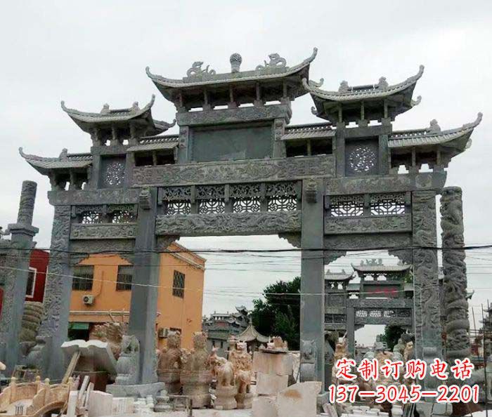 温州石雕牌坊,精致雕塑让你完美点缀