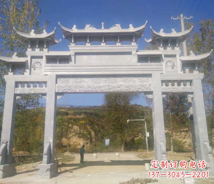 温州中领雕塑:精雕制作仿古石牌坊石雕