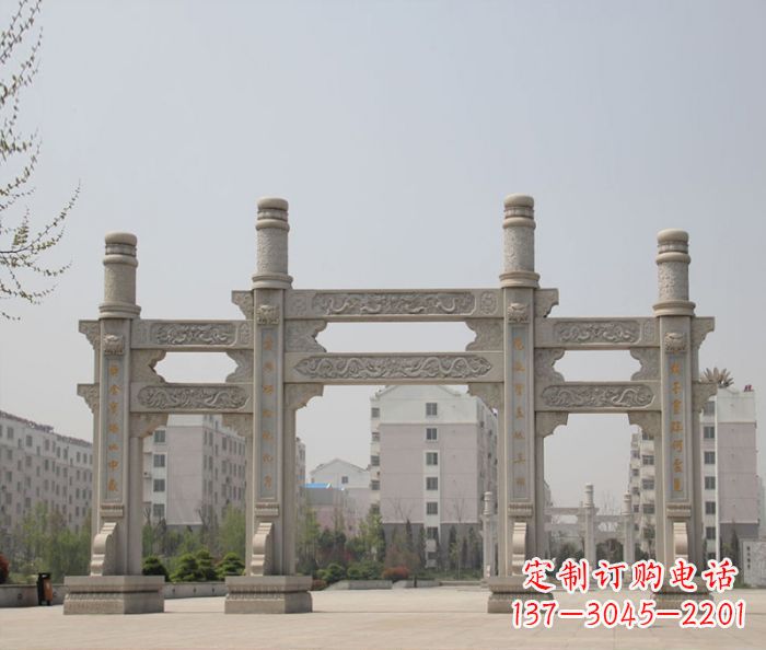 温州上中领雕塑:牌坊石雕定制