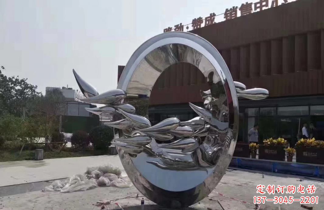 温州艺术级镜面不锈钢龙雕塑