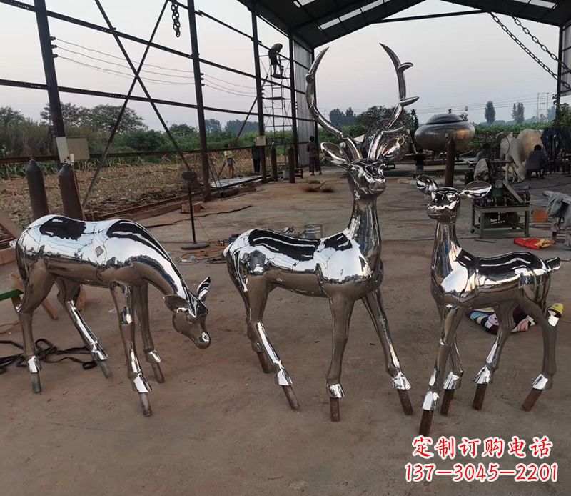 温州赏心悦目的不锈钢小鹿雕塑