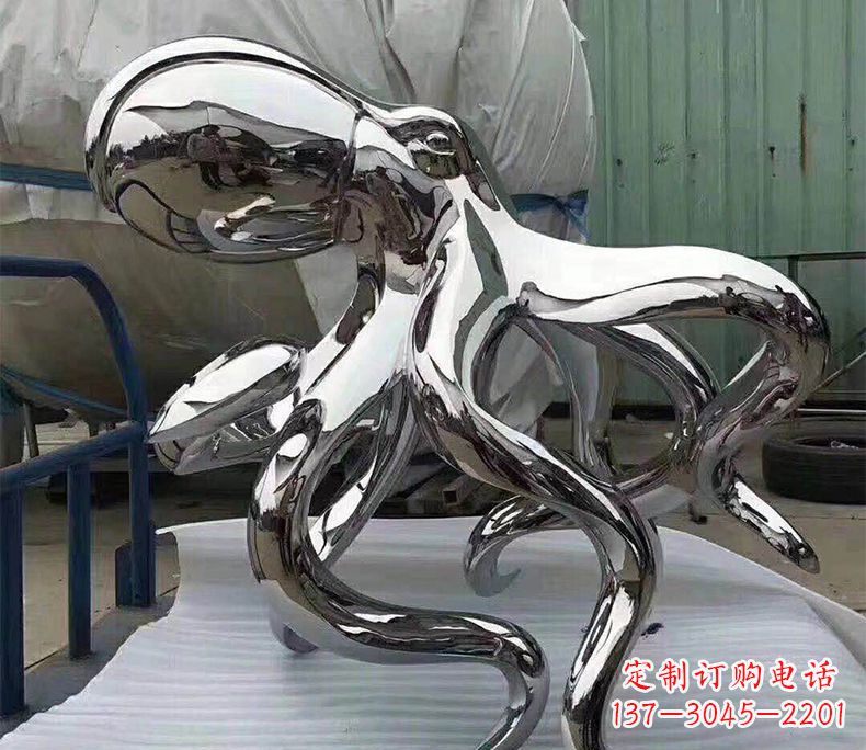 温州精致华丽的镜面不锈钢章鱼雕塑