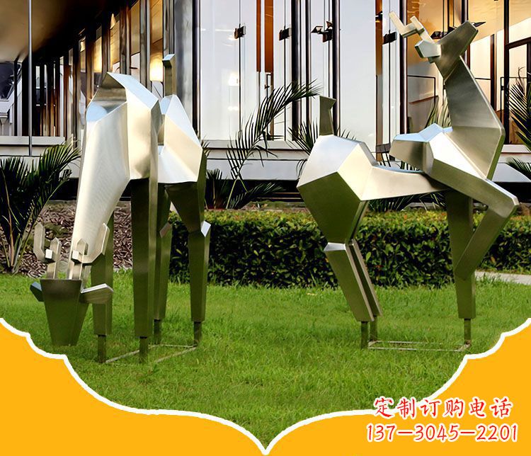 温州镜面福鹿不锈钢雕塑