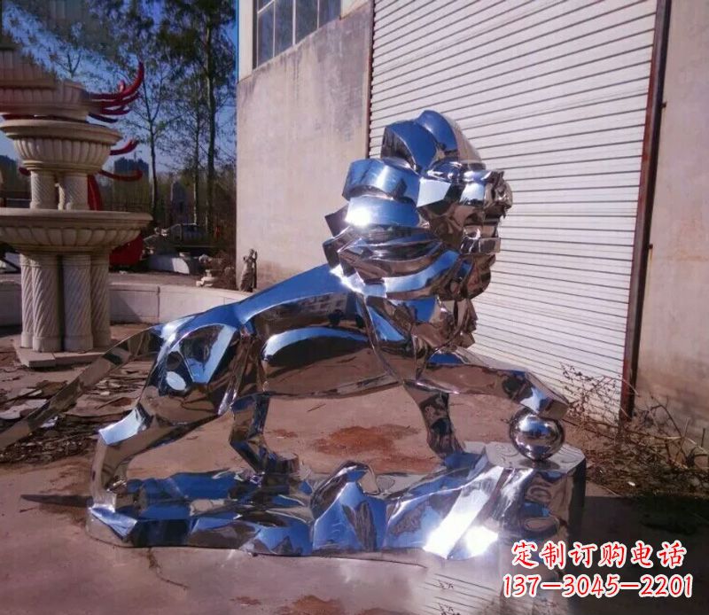 温州中领雕塑推出的不锈钢狮子雕塑,极具艺术价…