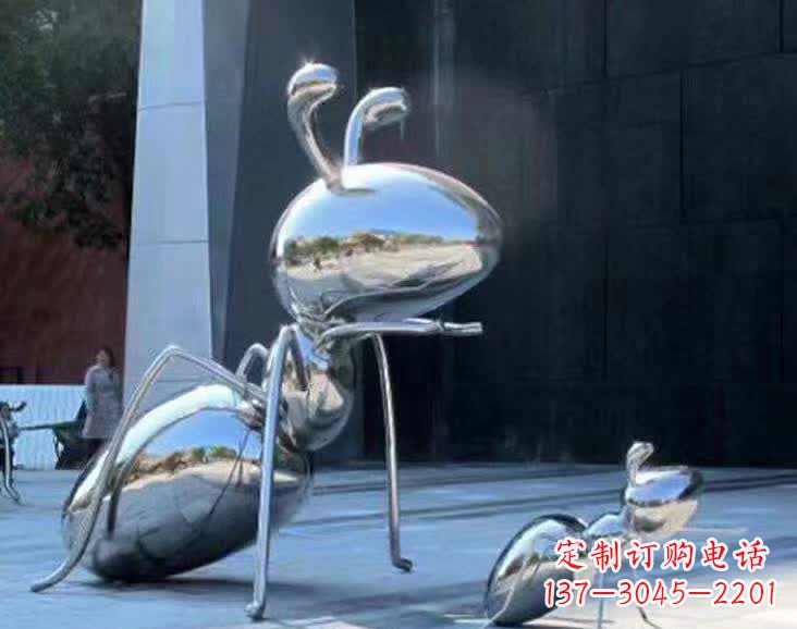 温州不锈钢蚂蚁雕塑,抛光镜面,精致精美