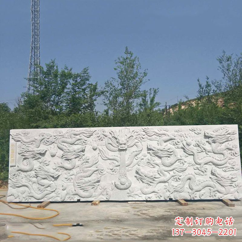 温州九龙壁汉白玉浮雕,让艺术墙面独具特色