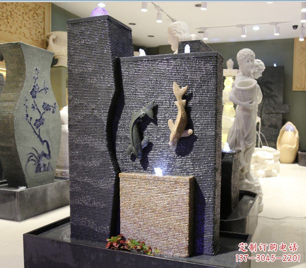温州九龙太子石雕喷泉——精巧绝伦的喷泉雕塑