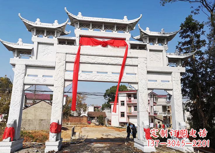温州九襄石雕牌坊:专业定制精美牌坊雕塑