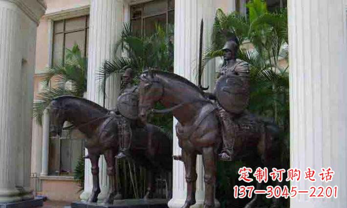 温州骑马铜雕士兵:增添宏伟气派