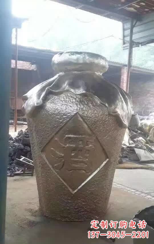 温州传统文化气质的酒坛铜雕