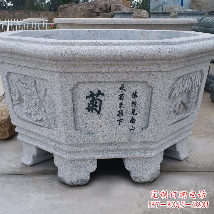 温州精美砂岩花盆雕塑,点缀精致家居