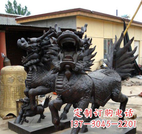温州精致、象征意义高的聚财铜麒麟雕塑