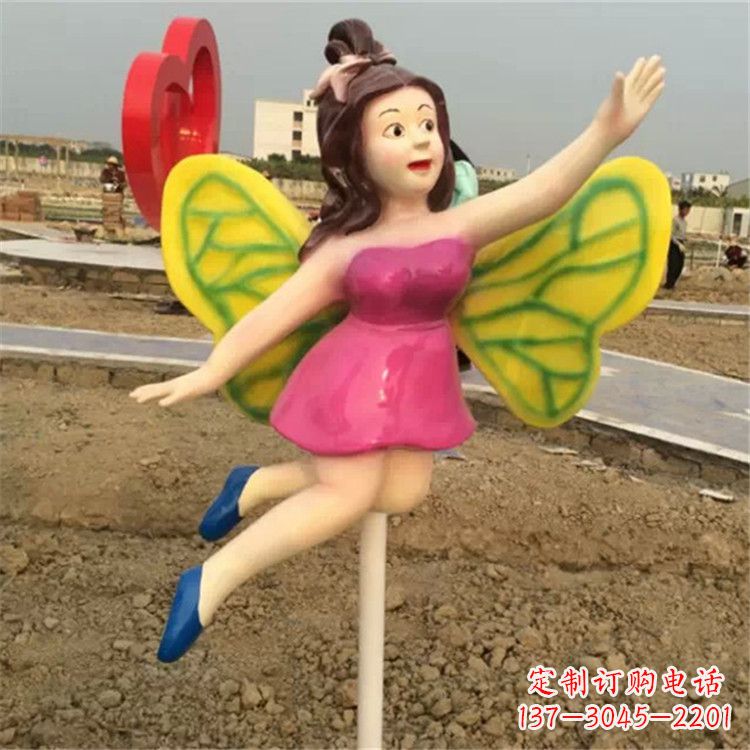 温州领雕塑:精美的蝴蝶仙子公园景观雕塑