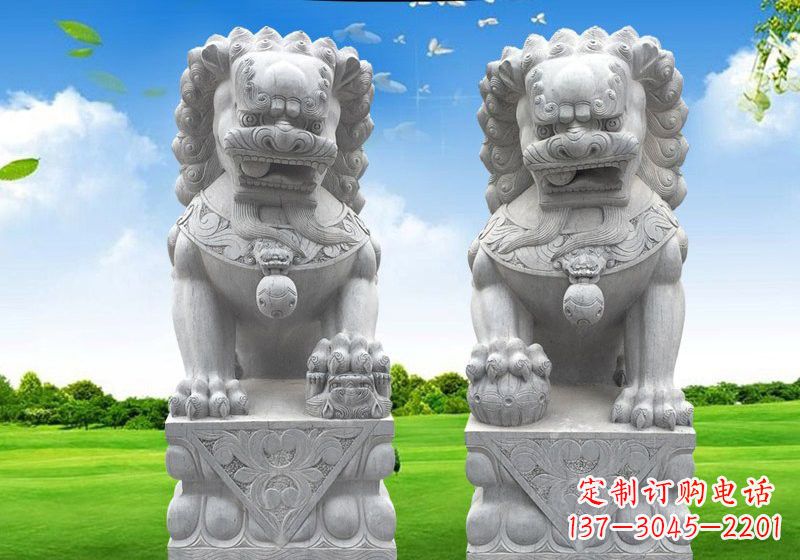 温州风采傲人的狮子石雕
