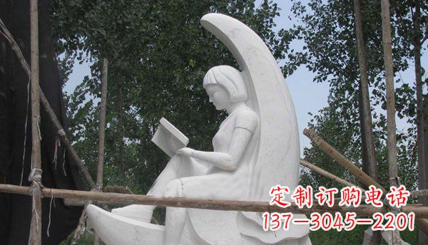 温州中领雕塑高品质小女孩汉白玉石雕