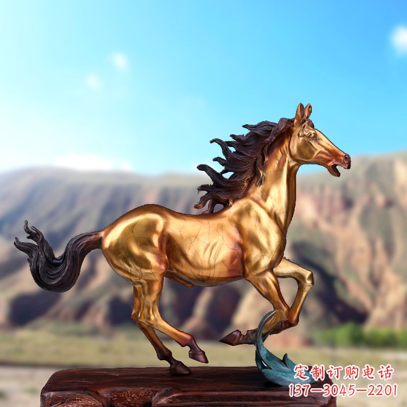 温州烤漆铜动物雕塑,精美马雕