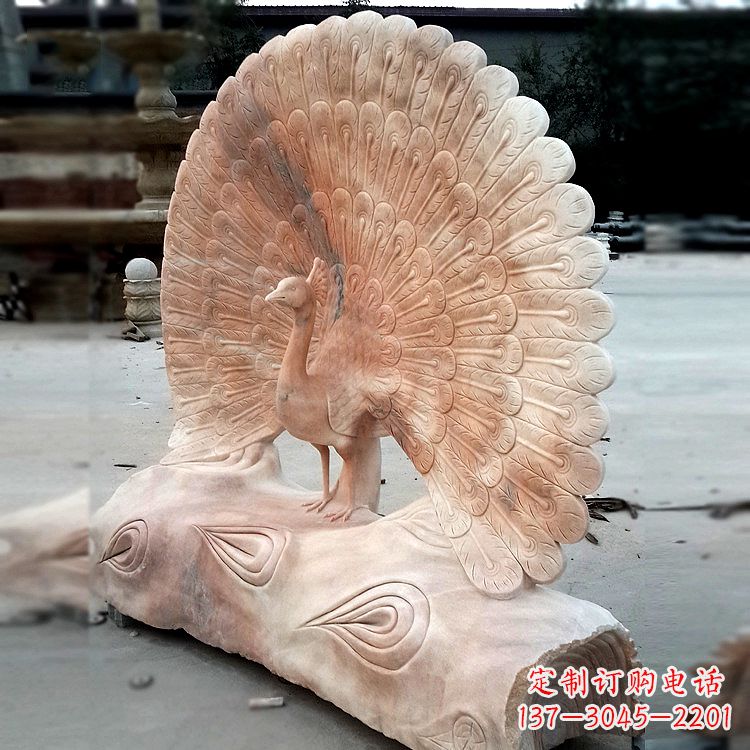 温州艺术精美的孔雀石红雕塑