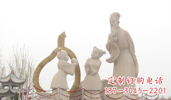 温州全新手工制作的孔融让梨石雕