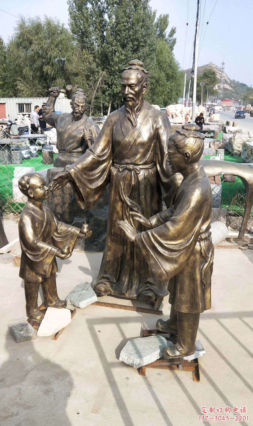 温州孔融让梨人物雕塑,传承名家之美