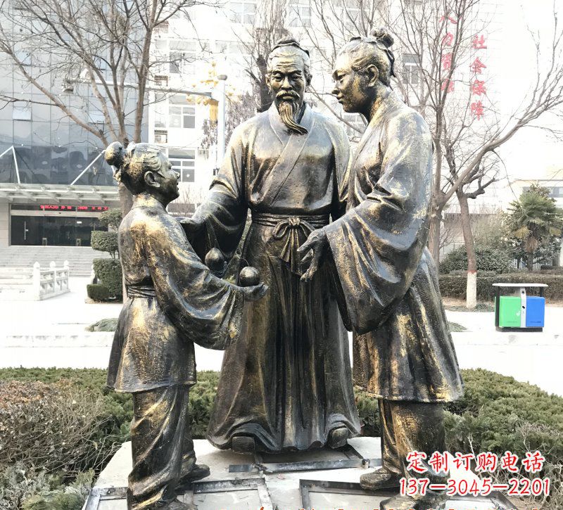 温州高端孔融让梨人物铜雕