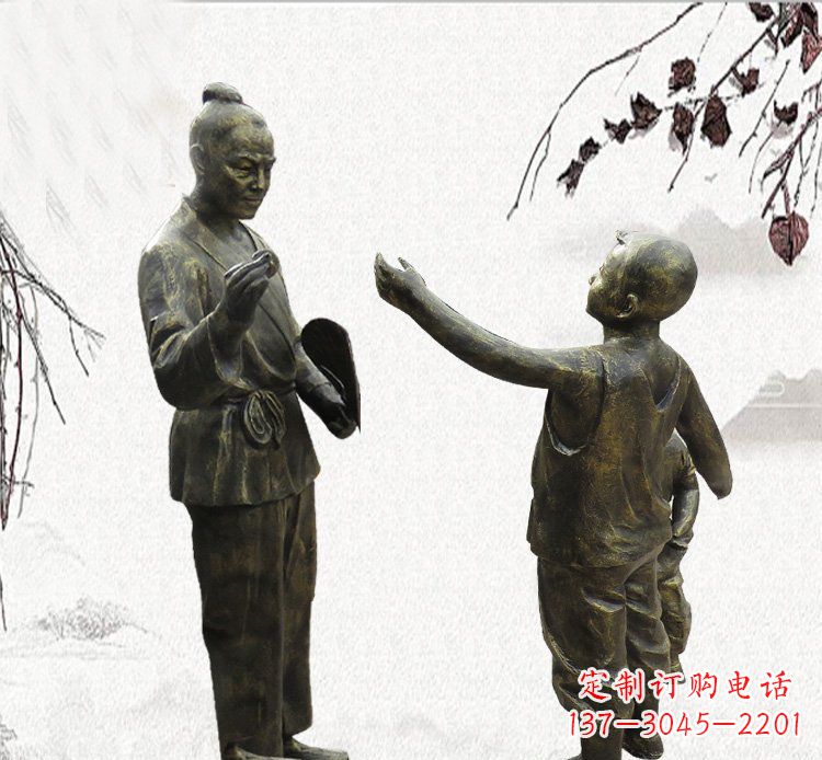 温州孔融让梨铜雕,专业定制高品质