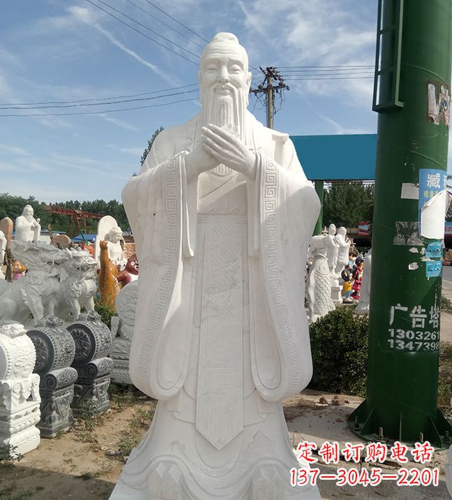温州中领雕塑|传承历史文化,精致孔子不锈钢雕塑