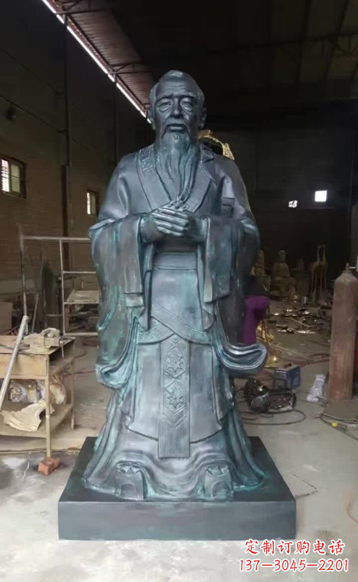 温州中领雕塑的孔子青铜雕塑