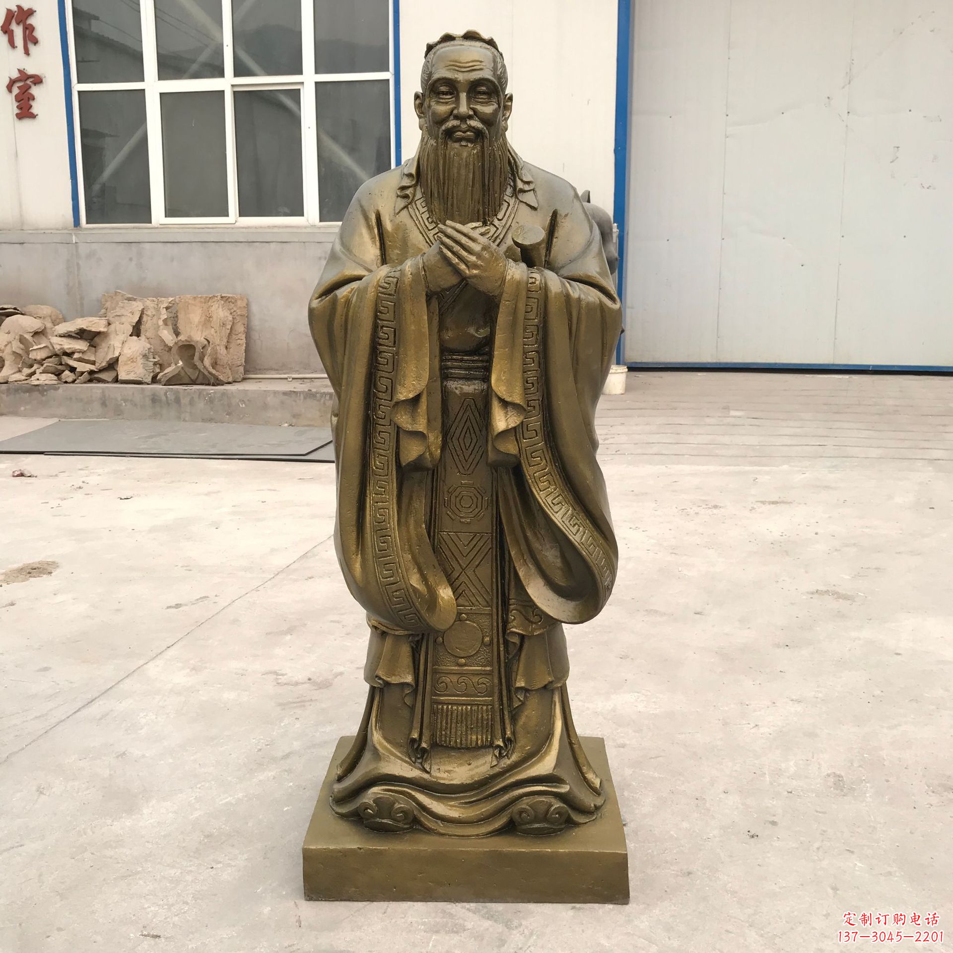温州传承传统,领略中国古典文化——孔子青铜雕塑