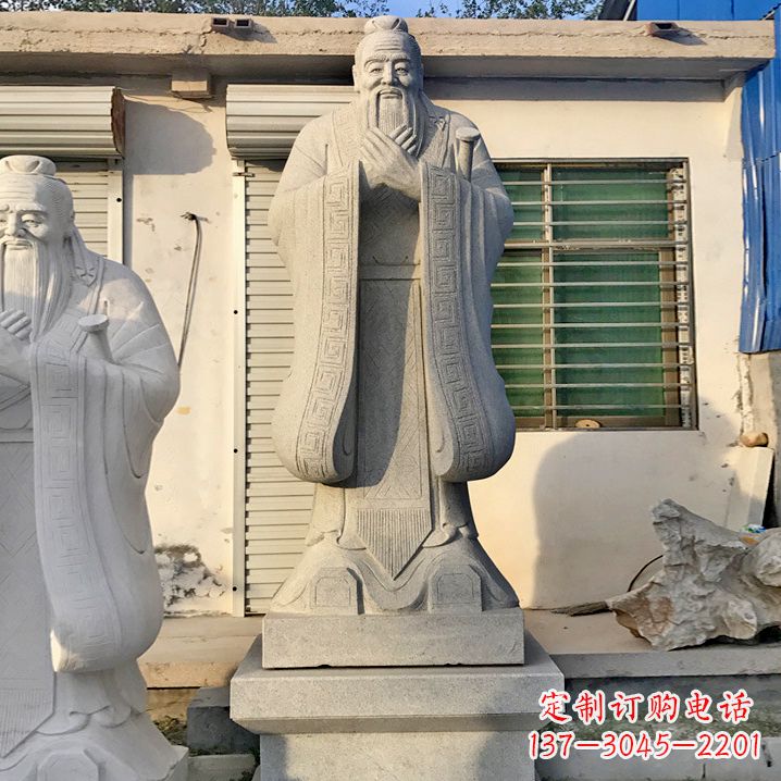 温州用砂岩浮雕铸造大师级精美孔子雕塑
