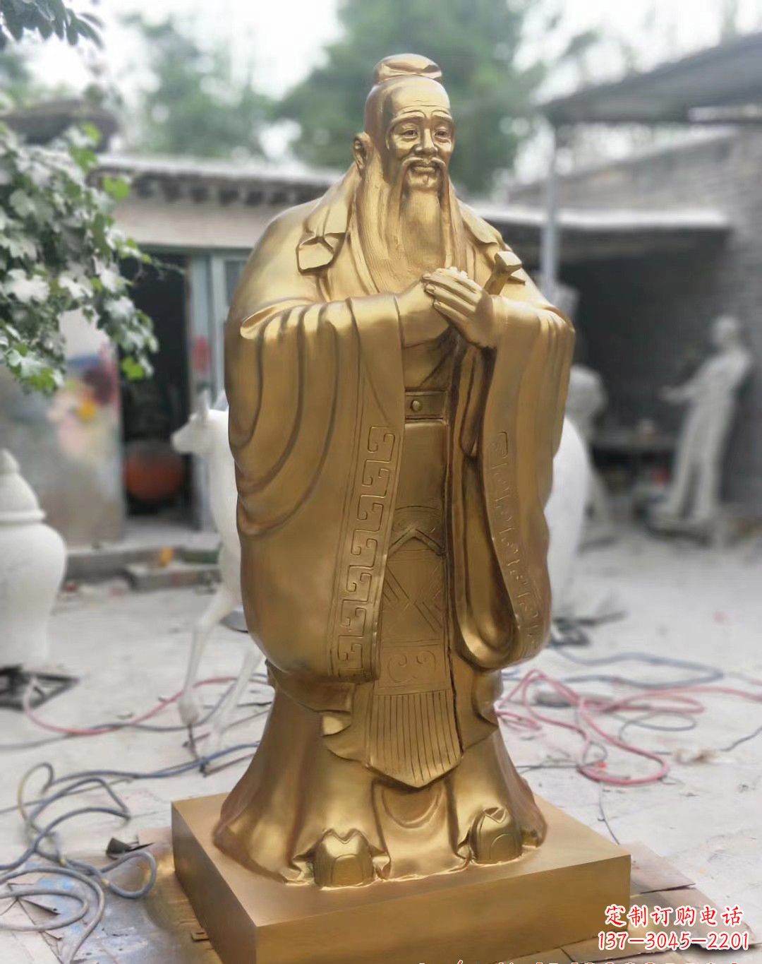 温州高雅典雅的孔子铜雕像