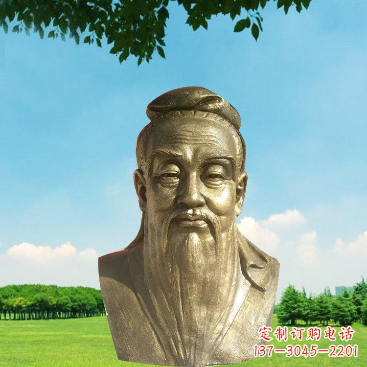 温州孔子头像铜雕,欣赏中国文化传统精髓
