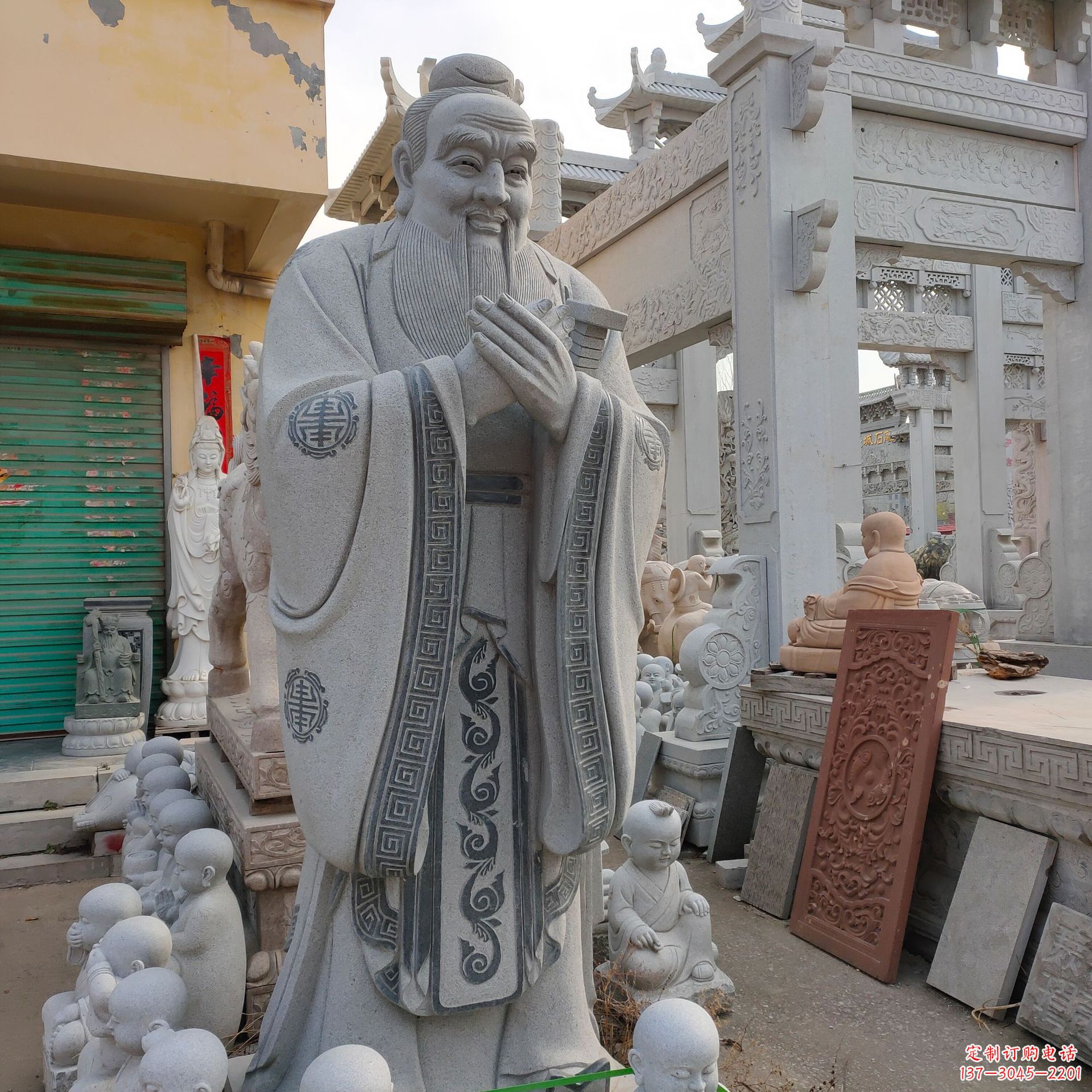 温州古韵传神,赞美伟大的孔子雕塑