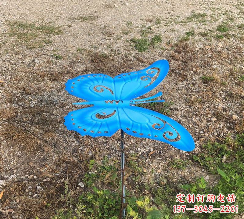 温州蓝色不锈钢铁艺蝴蝶雕塑
