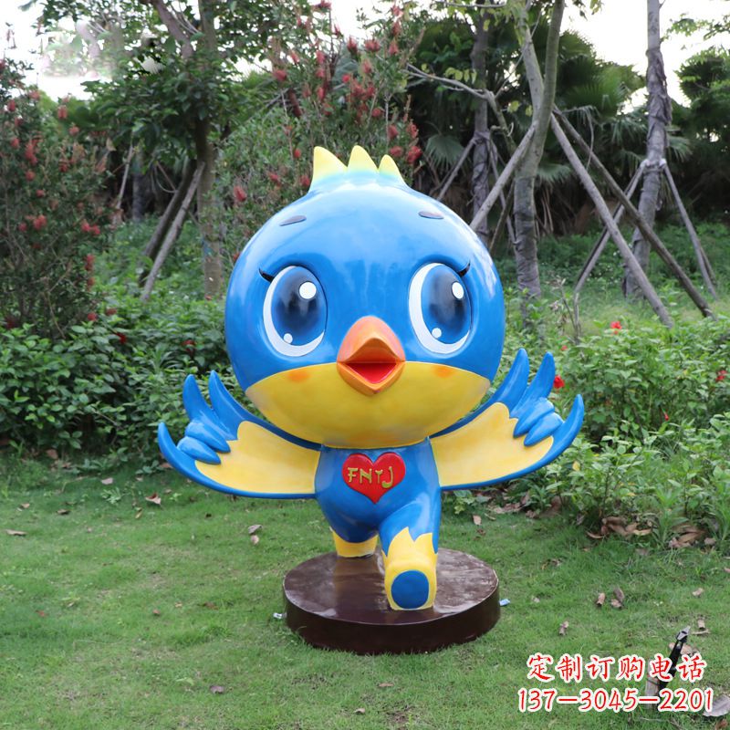 温州蓝色梦幻，玻璃钢鸽子雕塑