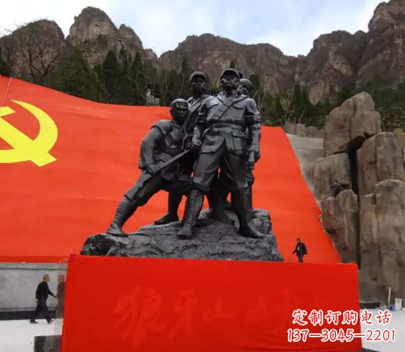 温州狼牙山五壮士烈士铜雕，永载革命先烈光辉