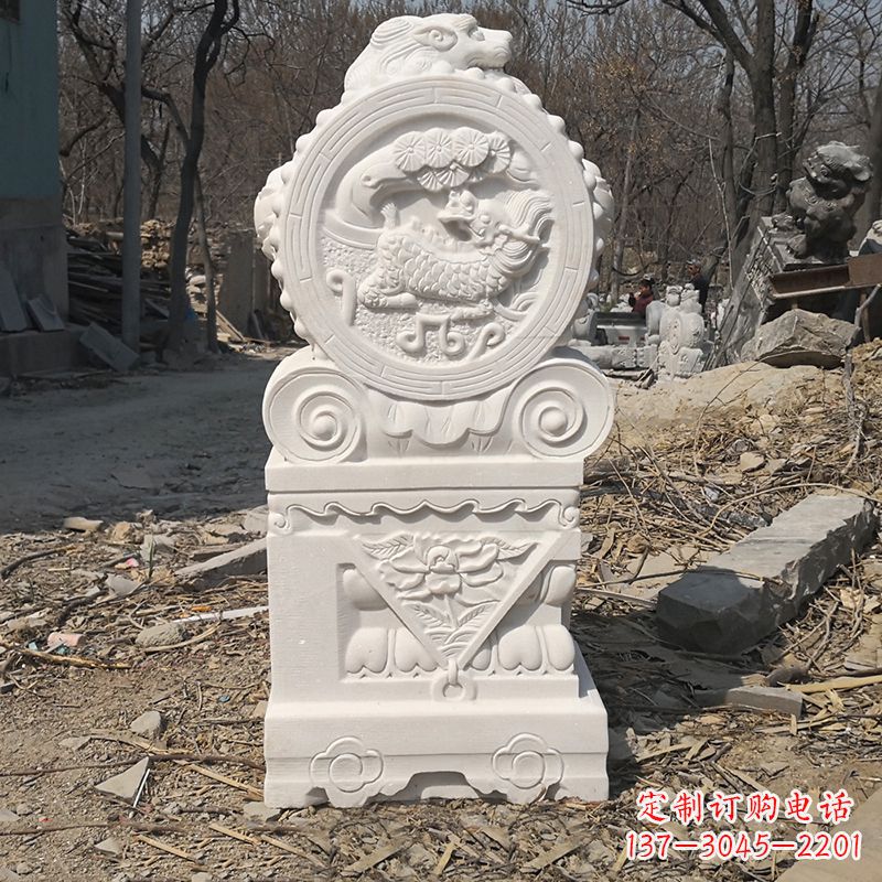 温州老石狮子门墩雕塑，打造与众不同的定制雕塑