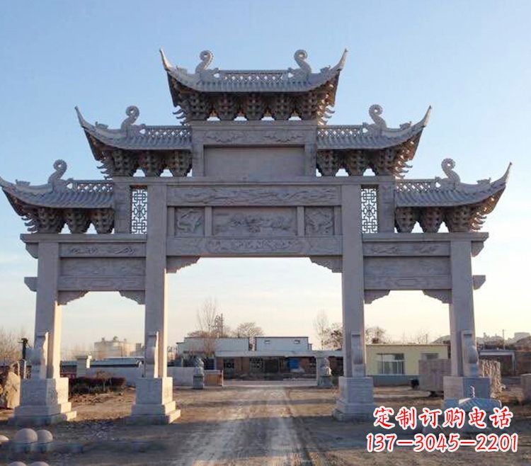 温州传承创新,老石牌坊雕塑定制