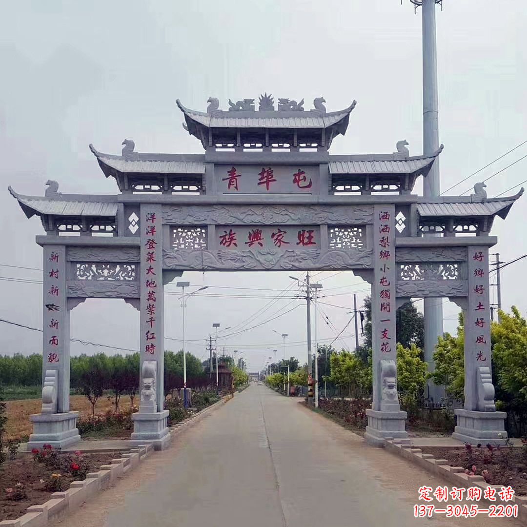 温州精致牌坊雕塑,精美式微精致