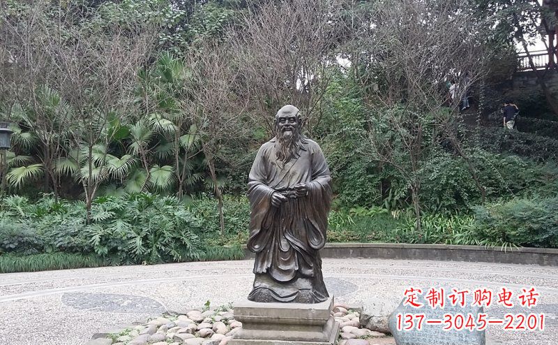 温州品尝古典:中领雕塑老子铜雕