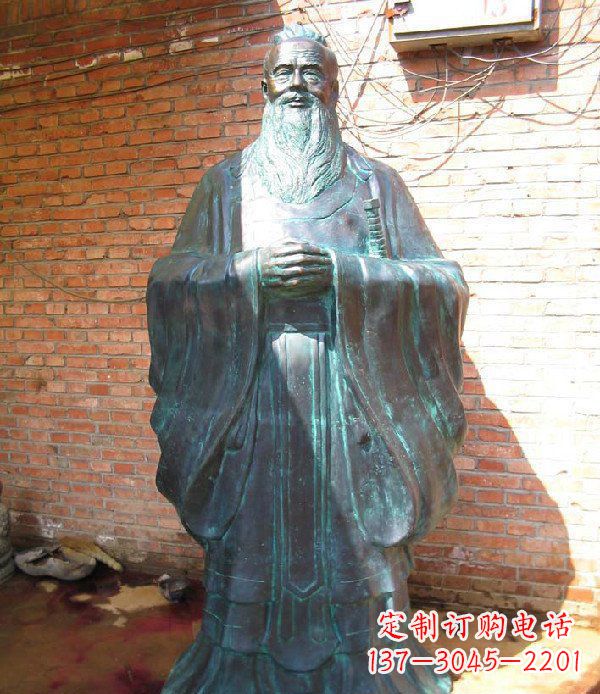 温州老子校园历史名人铜雕,给您的经典力量