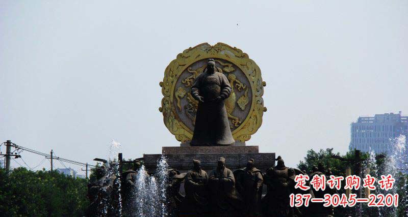 温州李世民古代名人铜雕