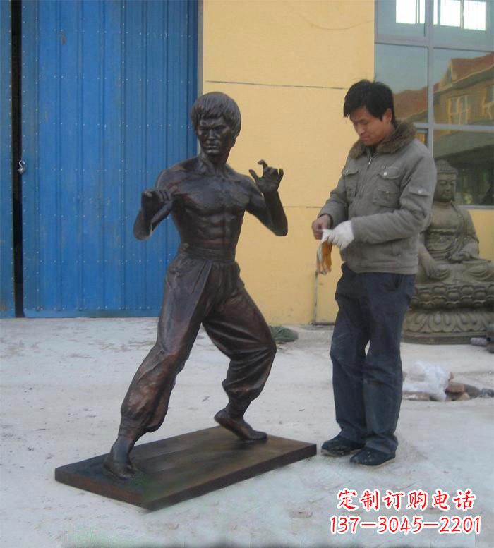 温州李小龙铜雕222
