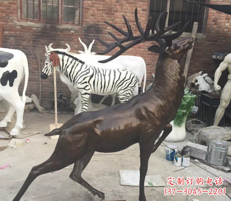 温州羚羊公园动物铜雕,欣赏自然之美