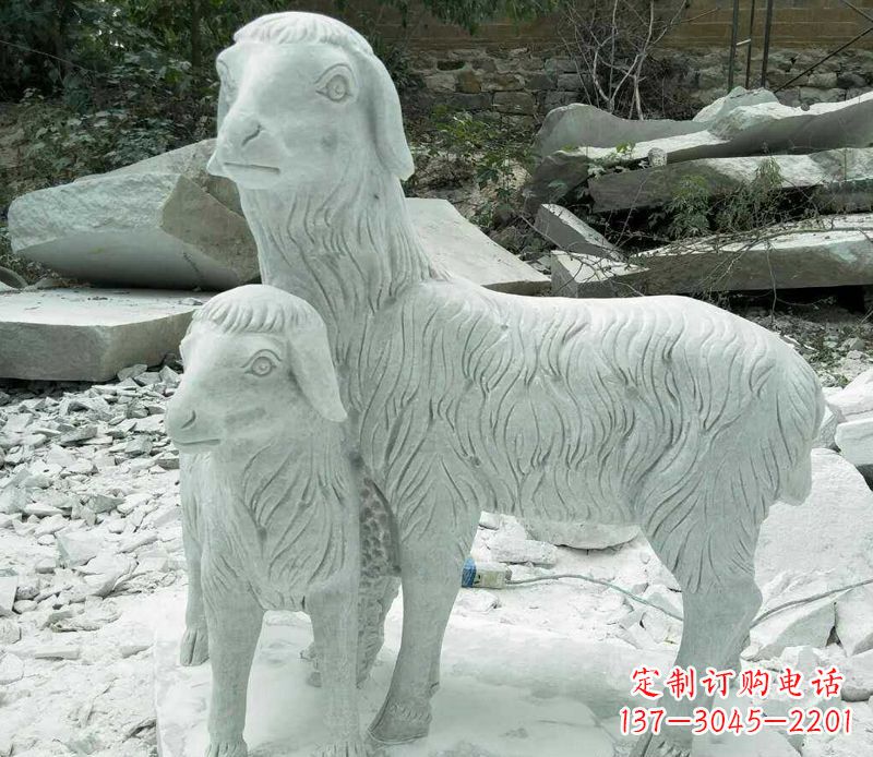 温州羚羊石雕公园动物摆件