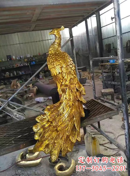 温州精工制作的鎏金凤凰雕塑