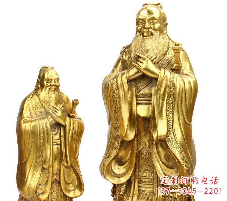 温州鎏金质感精美孔子铜雕像