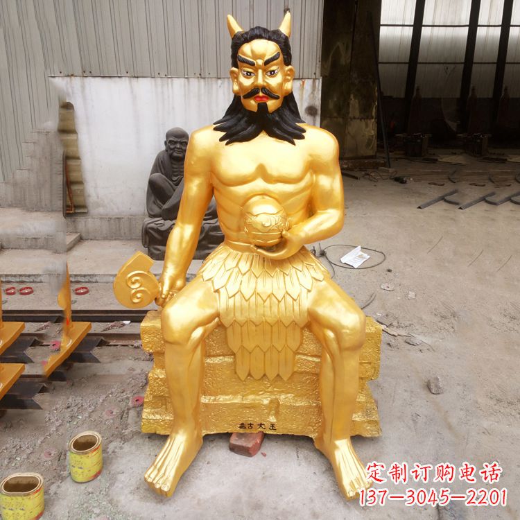 温州神话雕塑——鎏金神农氏炎帝神像
