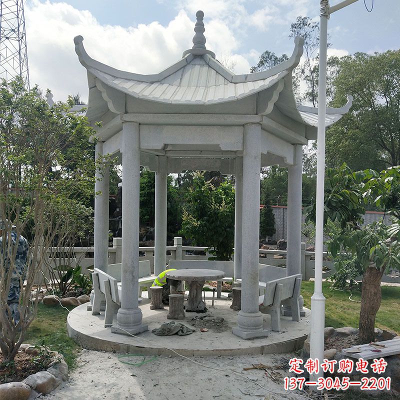 温州六角大理石凉亭雕塑中领雕塑是一家专业的雕…