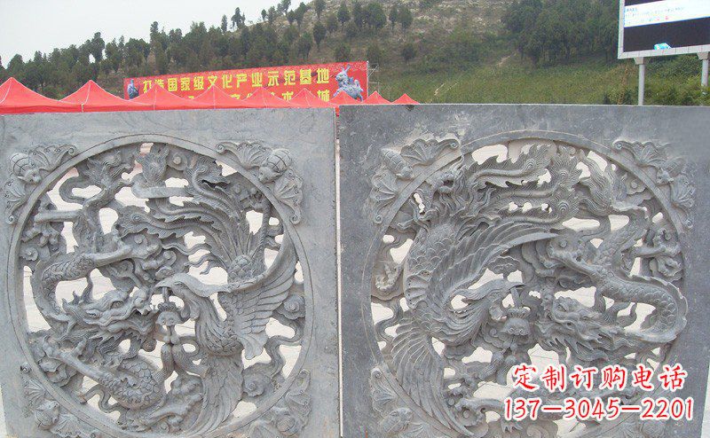 温州龙凤呈祥公园景观石浮雕
